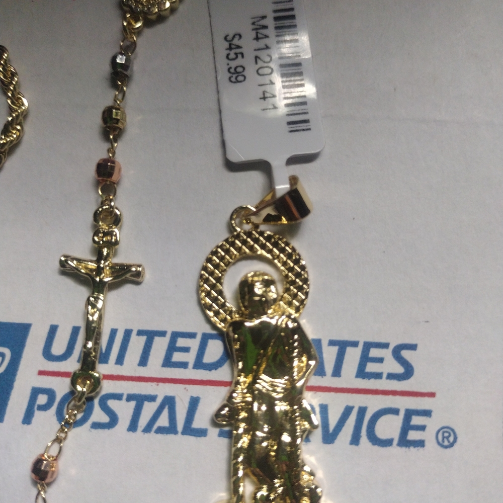 Elegant Gold Religious Pendant Necklace